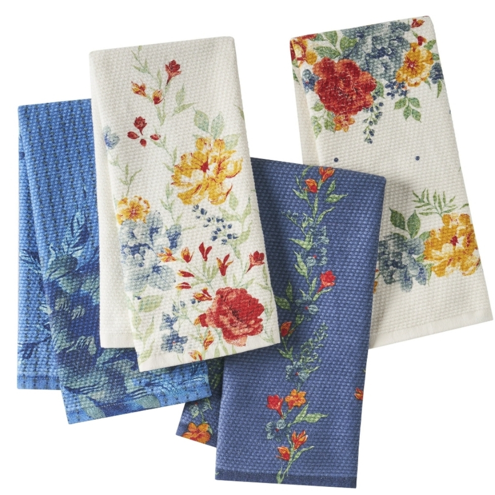 💜 New Pioneer Woman Floral Kitchen Towels Set Of 4